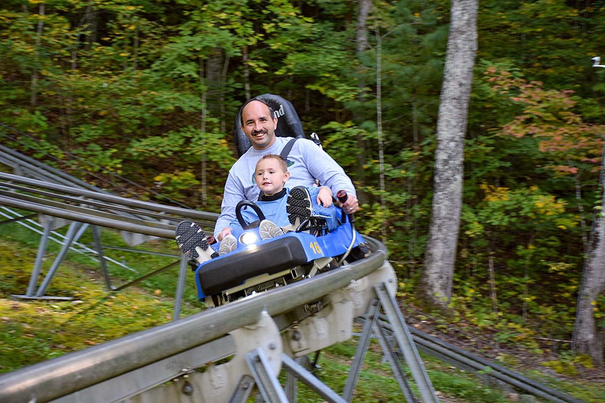 Two can ride the alpine coaster.